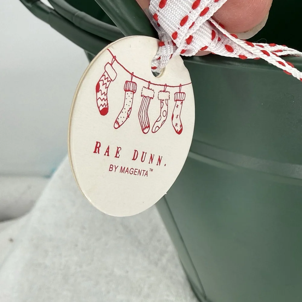 Rae Dunn Drink Up Grinches Green Christmas Holiday Party Metal Drink Bucket
